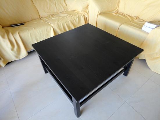 Mesa de centro negra ANTES de pintar Haz desaparecer tus muebles