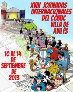 Cartel de las XVIII Jornadas Internacionales del Cómic Villa de Avilés Jornadas de Cómic de Avilés