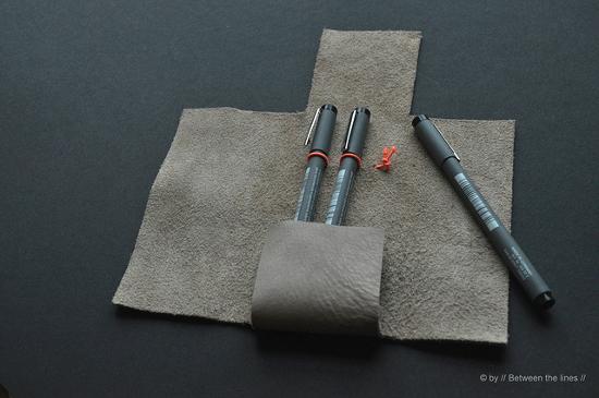 Estuche funda lapicero DIY de piel fácil de hacer DIY tutorial funda de piel para boligrafos gomas cierre