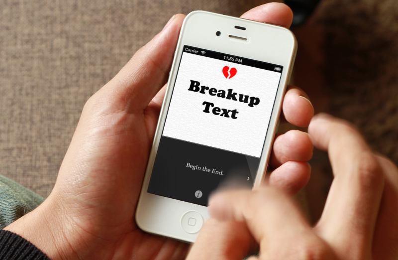 Romper con alguien a través de una aplicación BreakUp Text aplicación