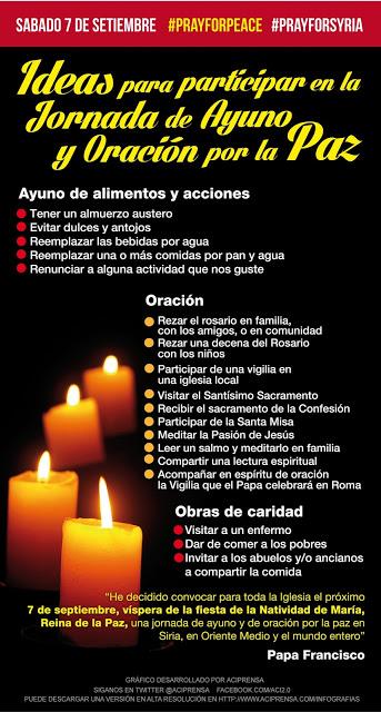 Ideas para vivir la Jornada de Ayuno y Oración por la Paz del 7 de septiembre