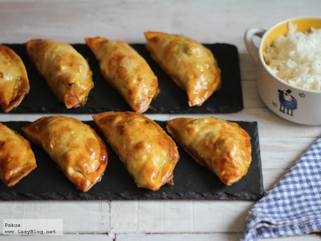 Empanadillas thai de pollo al curry. Receta