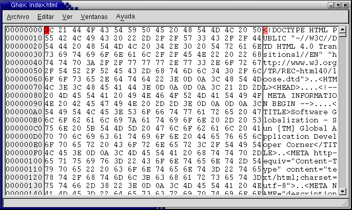 Guía de GHex editor hexadecimal de GNOME: procedimientos iniciales. Guía de GHex editor hexadecimal de GNOME: procedimientos iniciales.