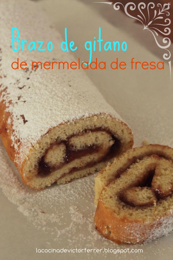 Brazo de gitano de mermelada de fresa. Paso a paso. Brazo de gitano de mermelada de fresa. Paso a paso.