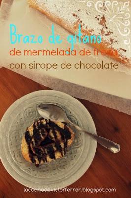 Brazo de gitano de mermelada de fresa. Paso a paso. Brazo de gitano de mermelada de fresa. Paso a paso.