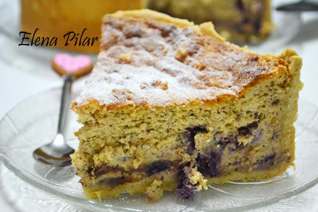 Pastel de Queso con Arándanos y ralladura de Chocolate Pastel de Queso con Arándanos y ralladura de Chocolate