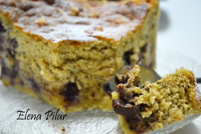 Pastel de Queso con Arándanos y ralladura de Chocolate Pastel de Queso con Arándanos y ralladura de Chocolate