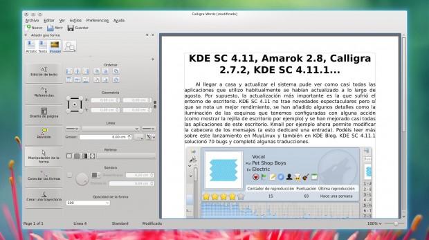 KDE SC 4.11, Amarok 2.8, Calligra 2.7.2, KDE SC 4.11.1… Calligra-2.7.2