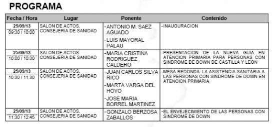 Presentación de la Guía en Atención Primaria para personas con síndrome de Down de Castilla y León