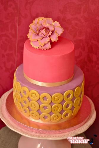 tarta violeta2 La tarta con peonia para Violeta