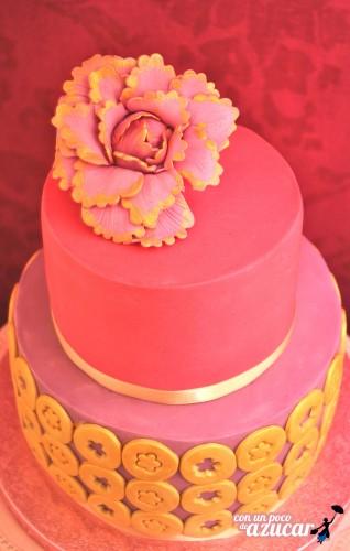 tarta violeta4 La tarta con peonia para Violeta