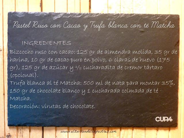 Paste Ruso con Cacao y Trufa Blanca con Té Matcha Paste Ruso con Cacao y Trufa Blanca con Té Matcha