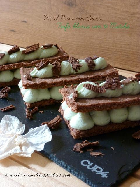 Paste Ruso con Cacao y Trufa Blanca con Té Matcha Paste Ruso con Cacao y Trufa Blanca con Té Matcha