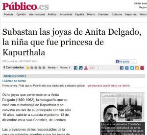 La princesa de Kapurthala era malagueña Publico.es da la noticia de la subasta de las joyas de la malagueña que llegó a ser esposa de un maharajá