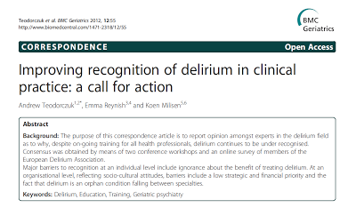 Mejorando el reconocimiento del delirio en la práctica clínica - Teodorczuk y col.