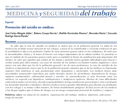 Prevención del Suicidio en Médicos - Mingote y col.