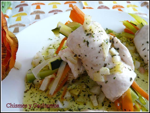 Rollitos de pollo con verduras