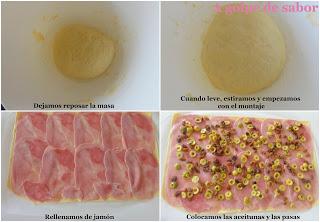 Pan de jamón, aceitunas y pasas Pan de jamón, aceitunas y pasas