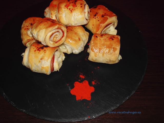 Rollitos de bacon y mozzarella Rollitos de bacon y mozzarella