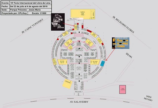 Plano y eventos de la Feria del Libro