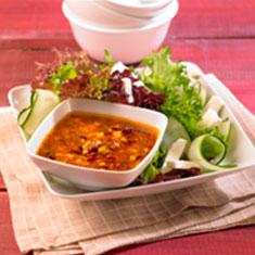 Ensalada con vinagreta de cranberry y mango Ensalada con vinagreta de cranberry y mango