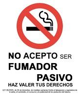 NO fumar en restaurantes y locales.