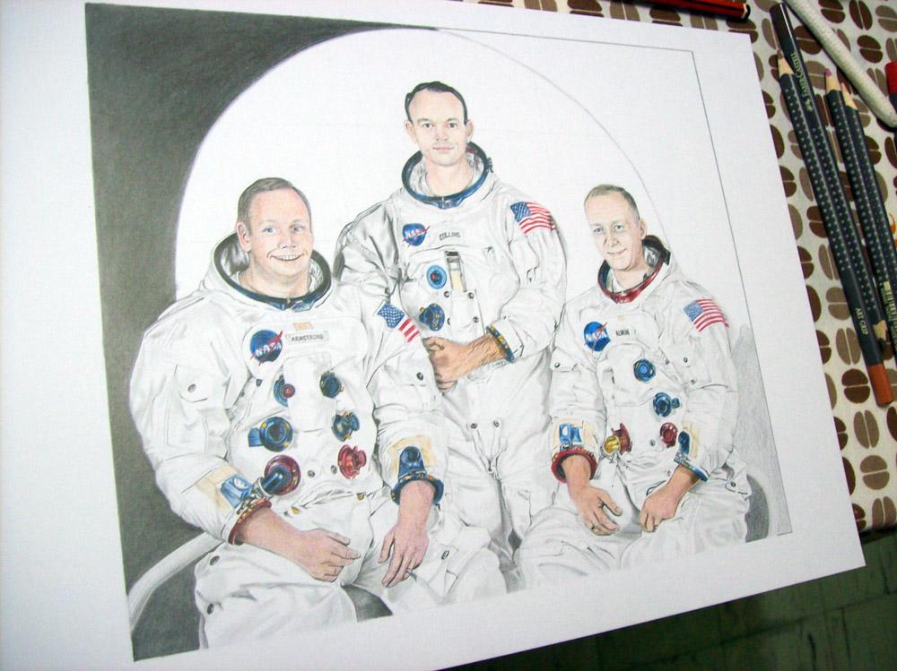 Dibujo del Apolo XI / Drawing of Apollo 11 - Paperblog