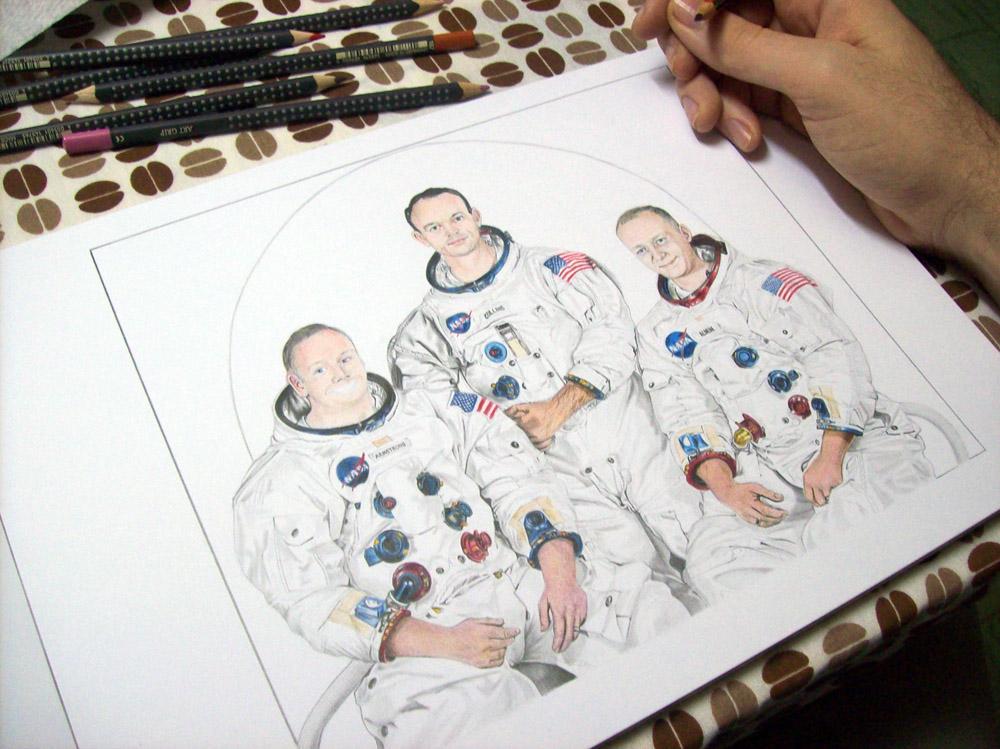 Dibujo del Apolo XI / Drawing of Apollo 11