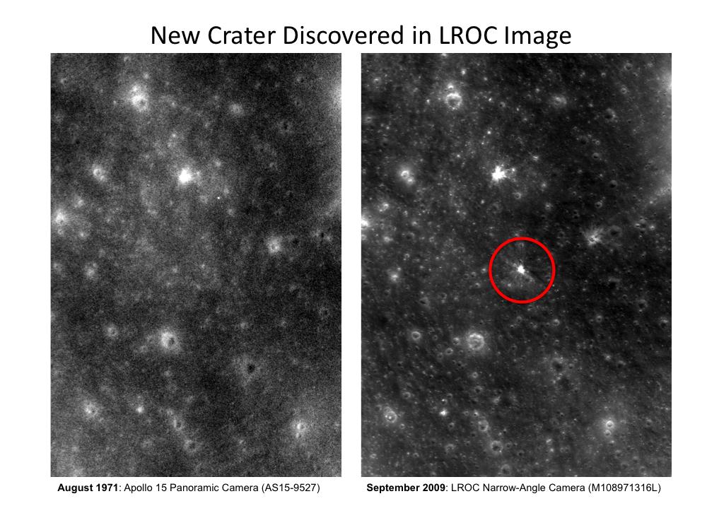 Nuevo cráter hallado en la Luna