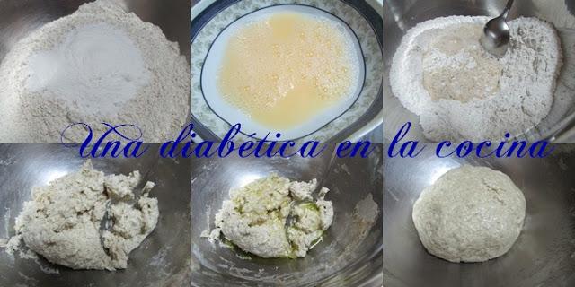 Empanada de calabacín, champiñones y pollo con masa de harina integral apta para diabéticos Empanada de calabacín, champiñones y pollo con masa de harina integral apta para diabéticos