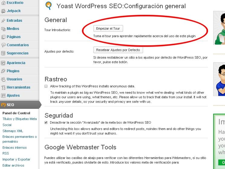 Cómo configurar WordPress y mi posicionamiento web (II) Yoast WordPress SEO Tour