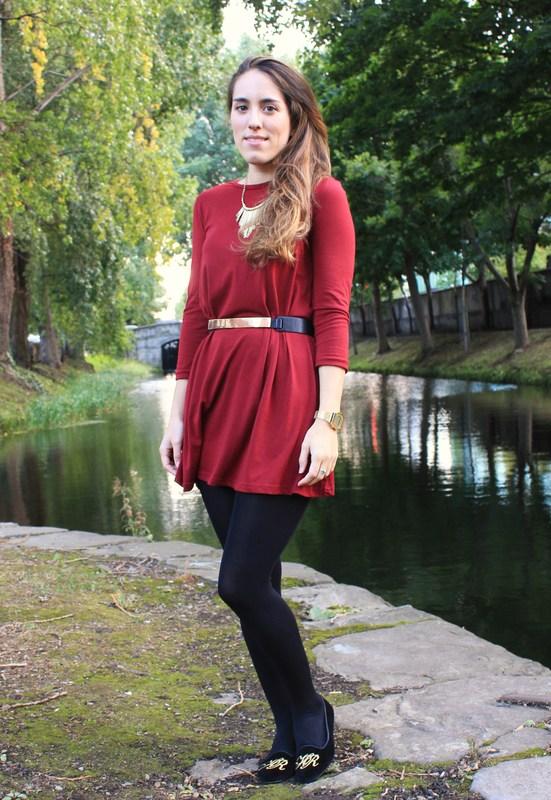 Burgundy dress and metallic belt Image Hosted by ImageShack.us