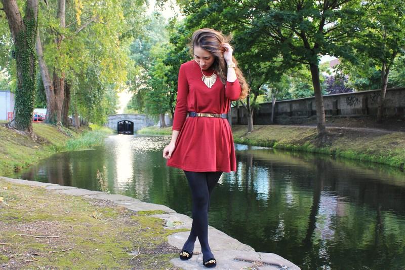 Burgundy dress and metallic belt Image Hosted by ImageShack.us