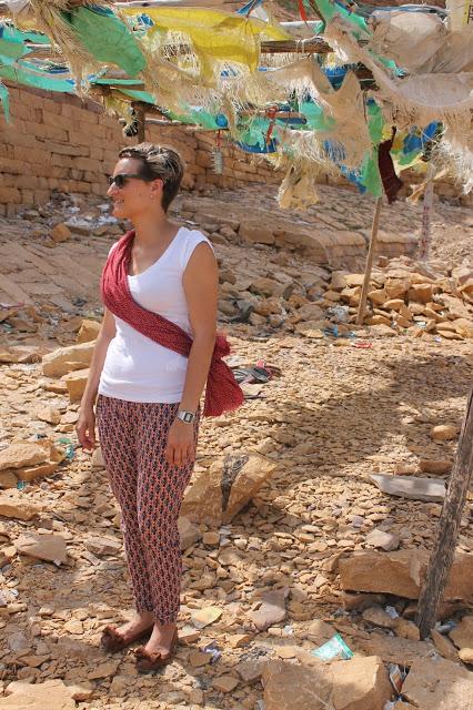 Pantalón estilo pijama en India Pantalón estilo pijama en India