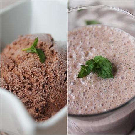 Batido de plátano, menta y helado cats