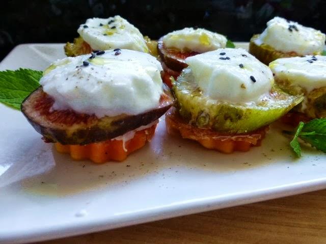 Papaya, Jamón, Higos y Mozzarella... en un bocado Papaya, Jamón, Higos y Mozzarella... en un bocado
