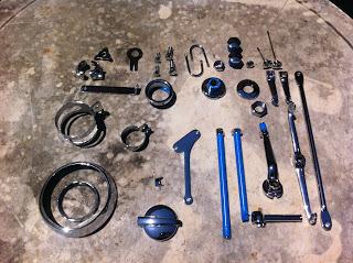 Piezas de la montesa impala recién cromadas en Custocrom Cromados de la montesa impala