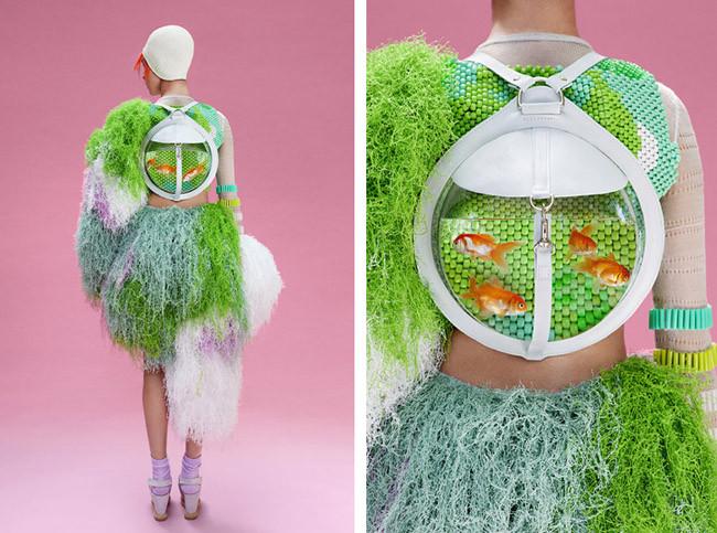 “Neptune’s Daughter” Bolsos con peces vivos Bolsos con peces vivos