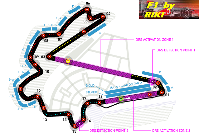 DOBLE ZONA DE DRS PARA EL GP DE COREA 2013