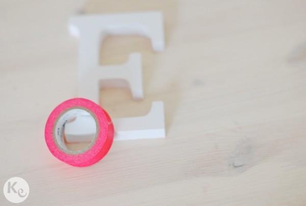 DIY. Washi tape decor letters