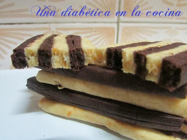 Galletas bicolor de chocolate y naranja y su conteo de las distintas raciones Galletas bicolor de chocolate y naranja y su conteo de las distintas raciones