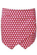 Hello October Red White Diamond Print Shorts