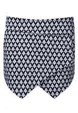 Hello October Black White Diamond Print Shorts