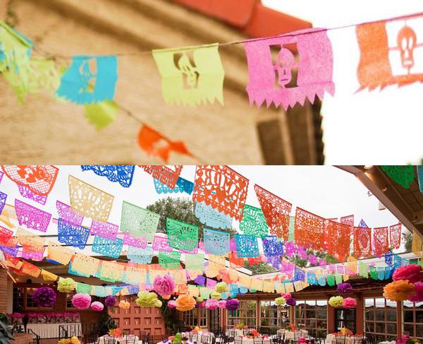 Ideas para una fiesta Día de los Muertos banderines para una fiesta mexicana