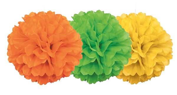 Ideas para una fiesta Día de los Muertos pompones de papel para decorar fiestas