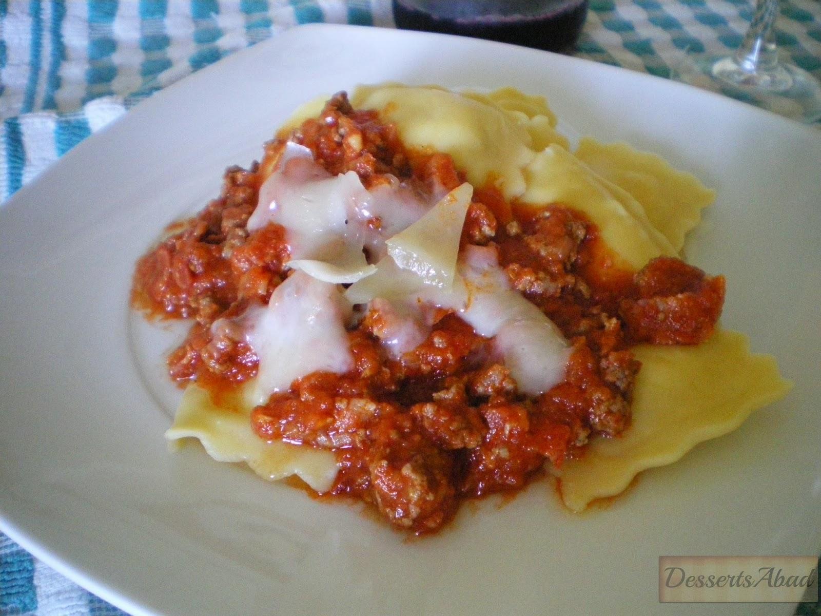 Raviolis de queso con ternera Raviolis de queso con ternera