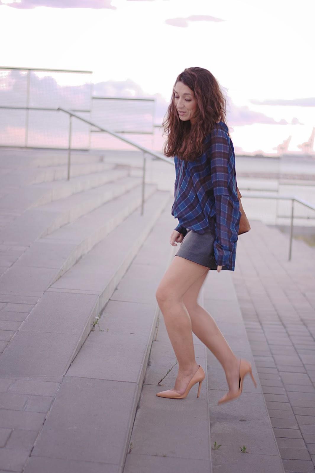 Look del Día: Plaid + Leather Look del Día: Plaid + Leather