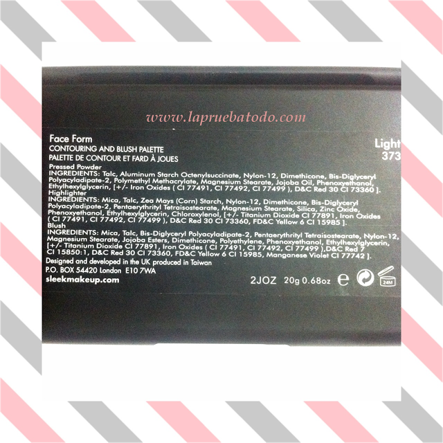 Contouring and blush palette de Sleek (tono Light) Contouring and blush palette de Sleek (tono Light)
