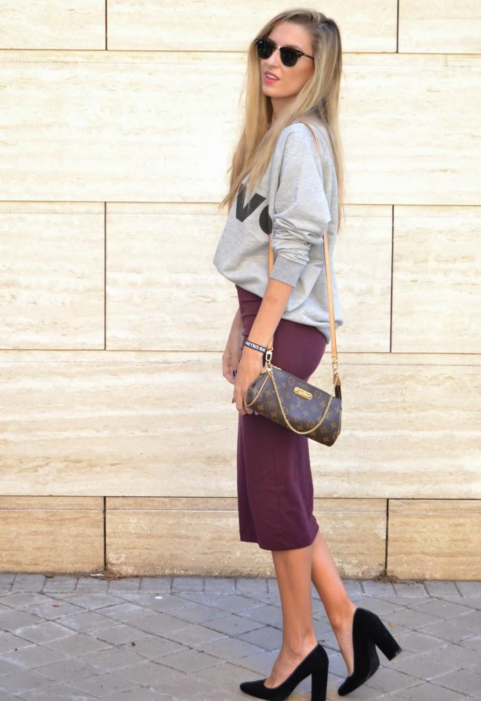 Midi skirt and sweatshirt Midi skirt and sweatshirt