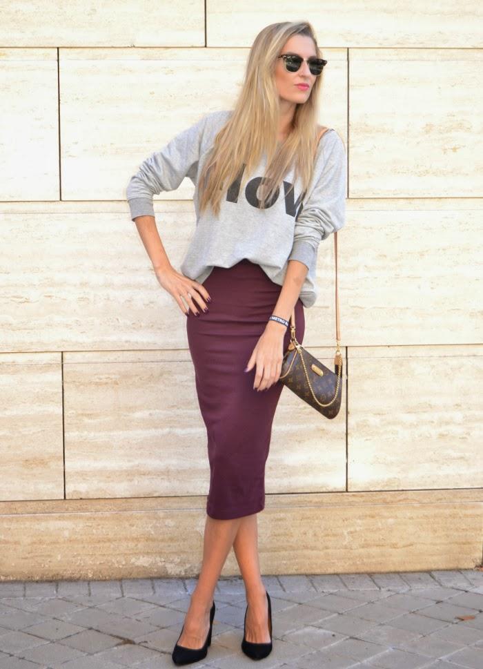 Midi skirt and sweatshirt Midi skirt and sweatshirt